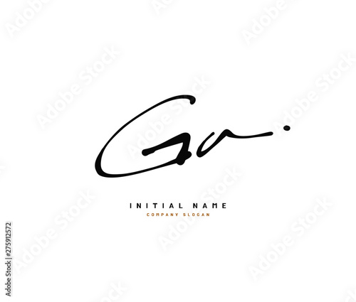 G A GA Beauty vector initial logo, handwriting logo of initial signature, wedding, fashion, jewerly, boutique, floral and botanical with creative template for any company or business.