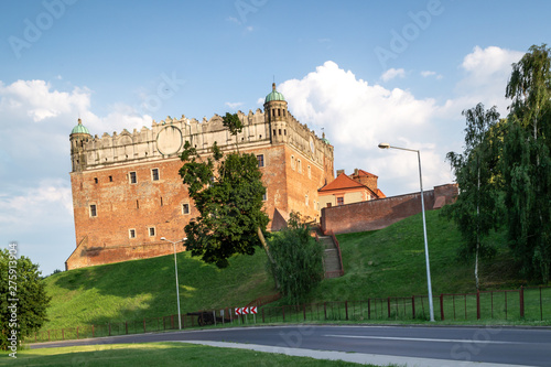 Castle on the hill in Golub city Dobrzyn, panorama of the city center, Poland photo