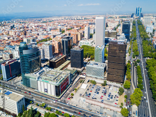 Business districts of AZCA and CTBA in Madrid, Spain
