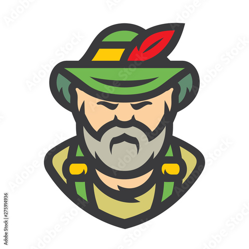 German man Vector Cartoon illustration.