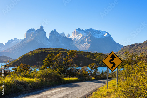 Fotografie, Tablou Road in Torres del Paine National park, Chile, Patagonia – part of National Syst