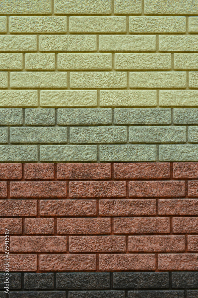 Fototapeta premium Texture of multicolored brick stripes