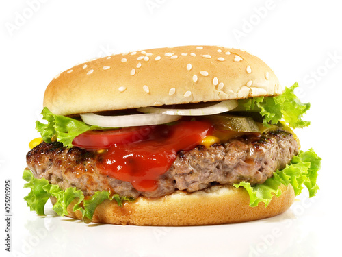 Fototapet Hamburger vom Grill