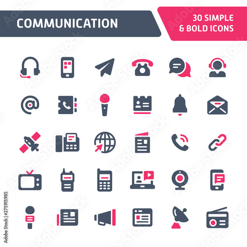Communication Vector Icon Set.