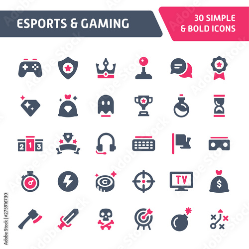 eSports & Gaming Vector Icon Set.