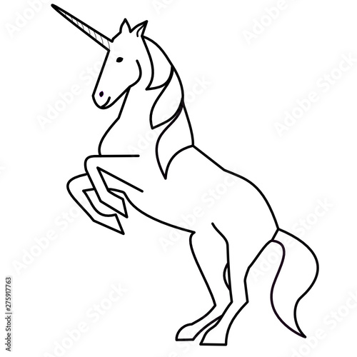 Outline illustration of a unicorn