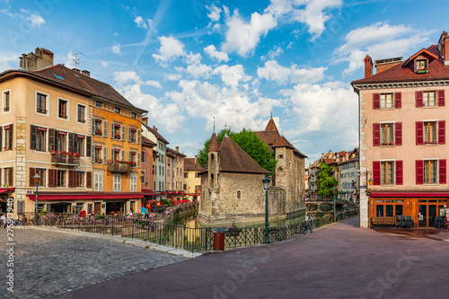 Morning in Annecy, France. Colorful streets of ancient French town © Mny-Jhee