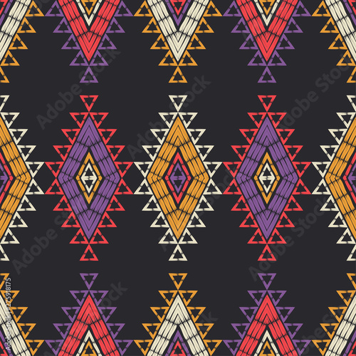 Ethnic boho seamless pattern. Lace. Embroidery on fabric. Patchwork texture. Weaving. Traditional ornament. Tribal pattern. Folk motif. Can be used for wallpaper  textile  wrapping  web.