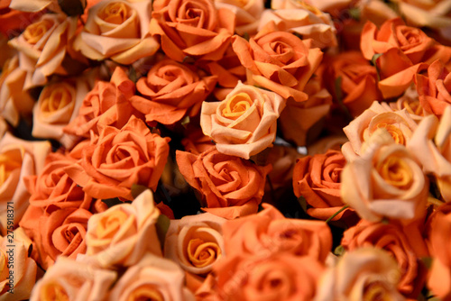 Bouquet of dried orange roses