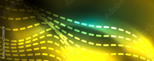 Shiny neon vector wave line abstract background  motion concept