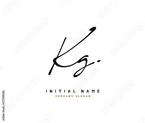 K G KG Beauty vector initial logo, handwriting logo of initial signature, wedding, fashion, jewerly, boutique, floral and botanical with creative template for any company or business.