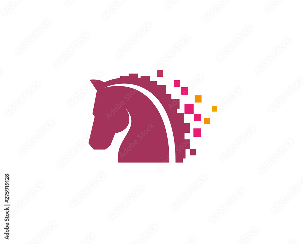 Creative Abstract Horse Head Pixel Logo Design Vector Symbol Illustration Creative Abstract Horse Head Pixel Logo Design Vector Symbol Illustration