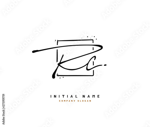 R C RC Beauty vector initial logo, handwriting logo of initial signature, wedding, fashion, jewerly, boutique, floral and botanical with creative template for any company or business.