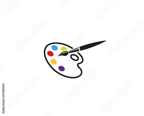 Abstract Palette Brush Logo Vector Illustration with Vibrant Colors for Creative Branding, Art Studio Identity, and Design Inspiration Symbol
