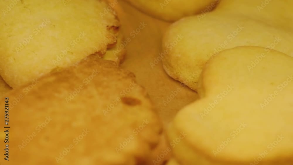 Cookies in the bakery. Freshly bakery products. Cookies baked in the oven. Close up shot. Cookies in the bakery. Freshly bakery products. Cookies baked in the oven. Close up shot.