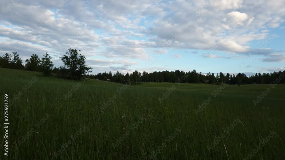 Beautiful nature landscape view on short time lapse. Europe. Sweden. Summer evening. Beautiful nature landscape view on short time lapse. Europe. Sweden. Summer evening.
