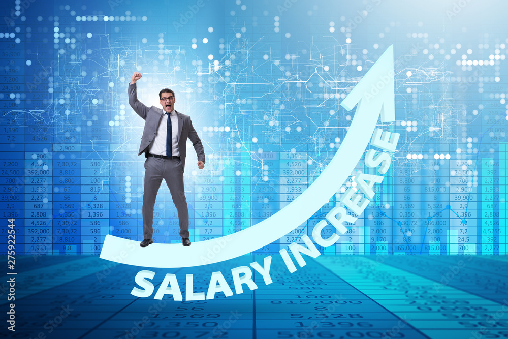 Employee in salary increase concept Employee in salary increase concept