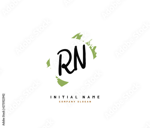 R N RN Beauty vector initial logo  handwriting logo of initial signature  wedding  fashion  jewerly  boutique  floral and botanical with creative template for any company or business.