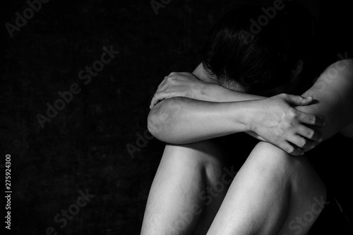 Fear  loneliness  depression  abuse  addiction  concept about violence against women