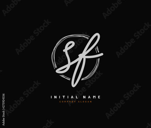 S F SF Beauty vector initial logo, handwriting logo of initial signature, wedding, fashion, jewerly, boutique, floral and botanical with creative template for any company or business.