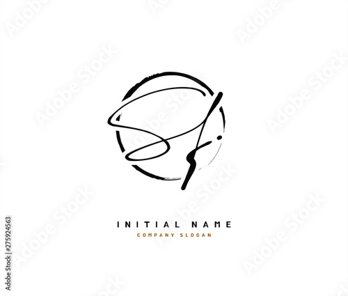 S F SF Beauty vector initial logo, handwriting logo of initial signature, wedding, fashion, jewerly, boutique, floral and botanical with creative template for any company or business.
