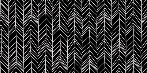 Fototapete Schwarz-weiße geometrische Muster Abstraktes Schlichtes Textilmuster Dekor  © ngupakarti
