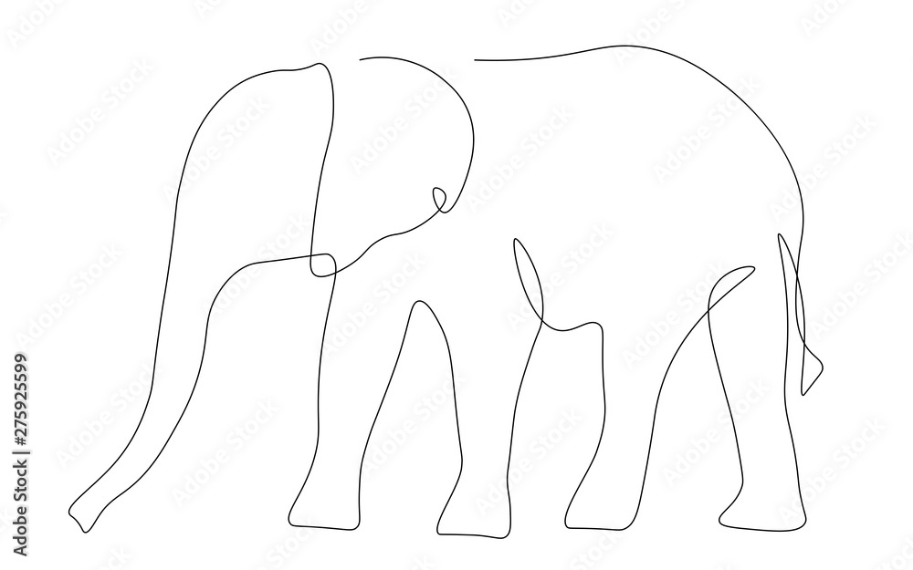 Elephant african animal line drawing vector illustration Elephant african animal line drawing vector illustration