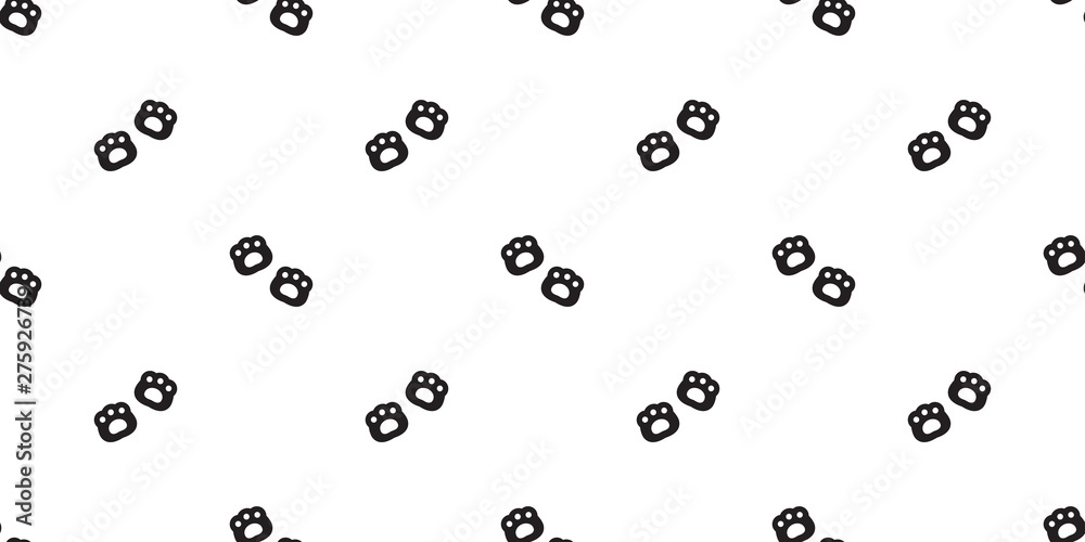 Bear paw seamless pattern vector polar bear footprint scarf isolated cartoon repeat background tile wallpaper doodle illustration design
