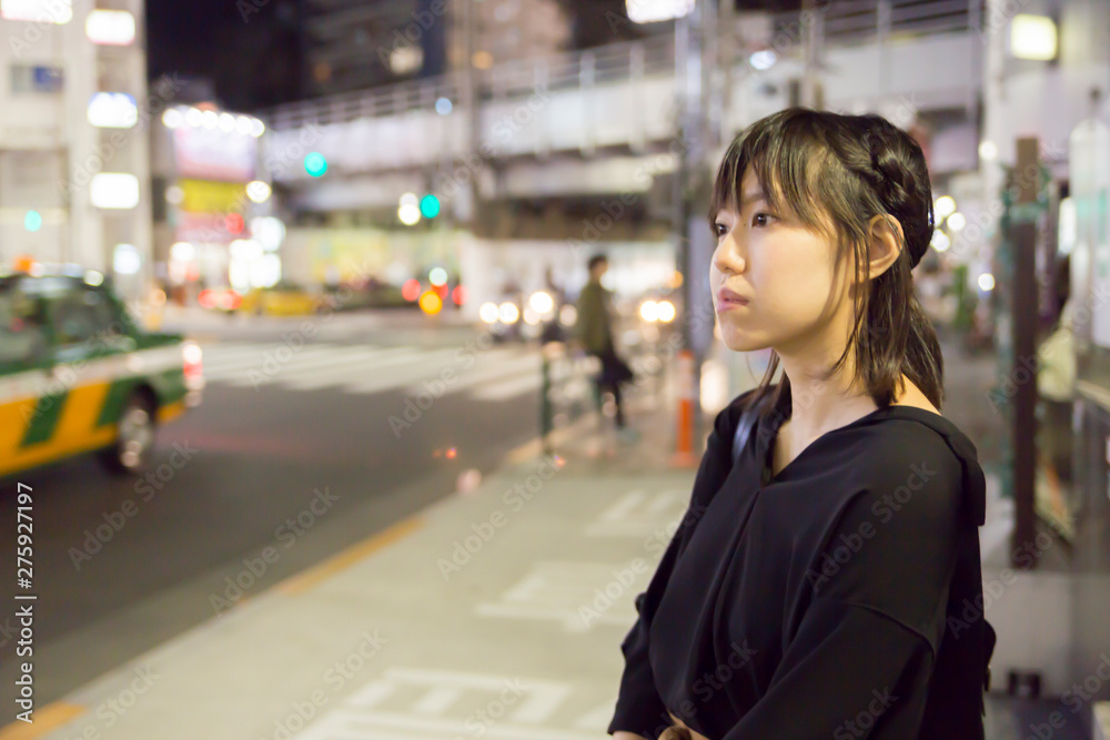 Fototapeta premium Bright cute Japanese young woman.