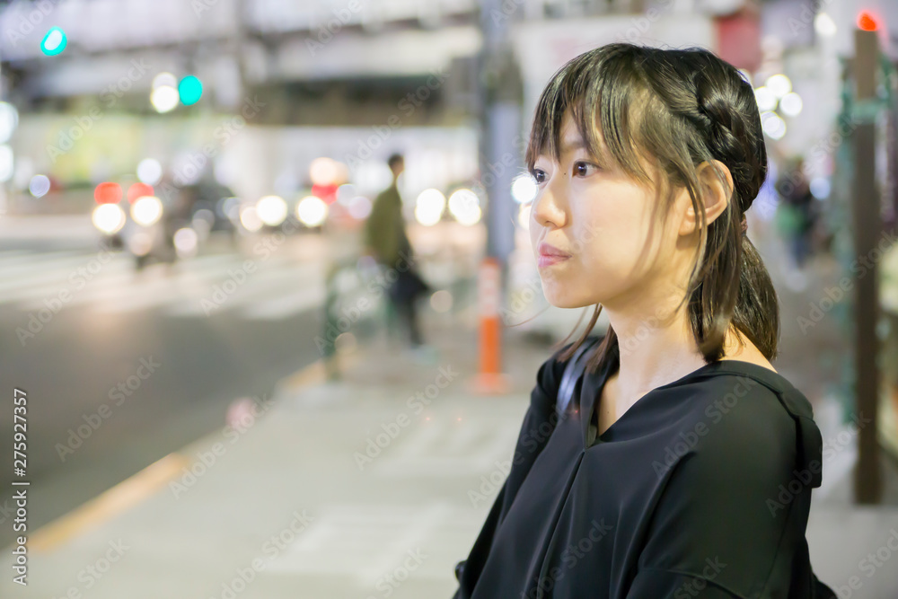 Fototapeta premium Bright cute Japanese young woman.