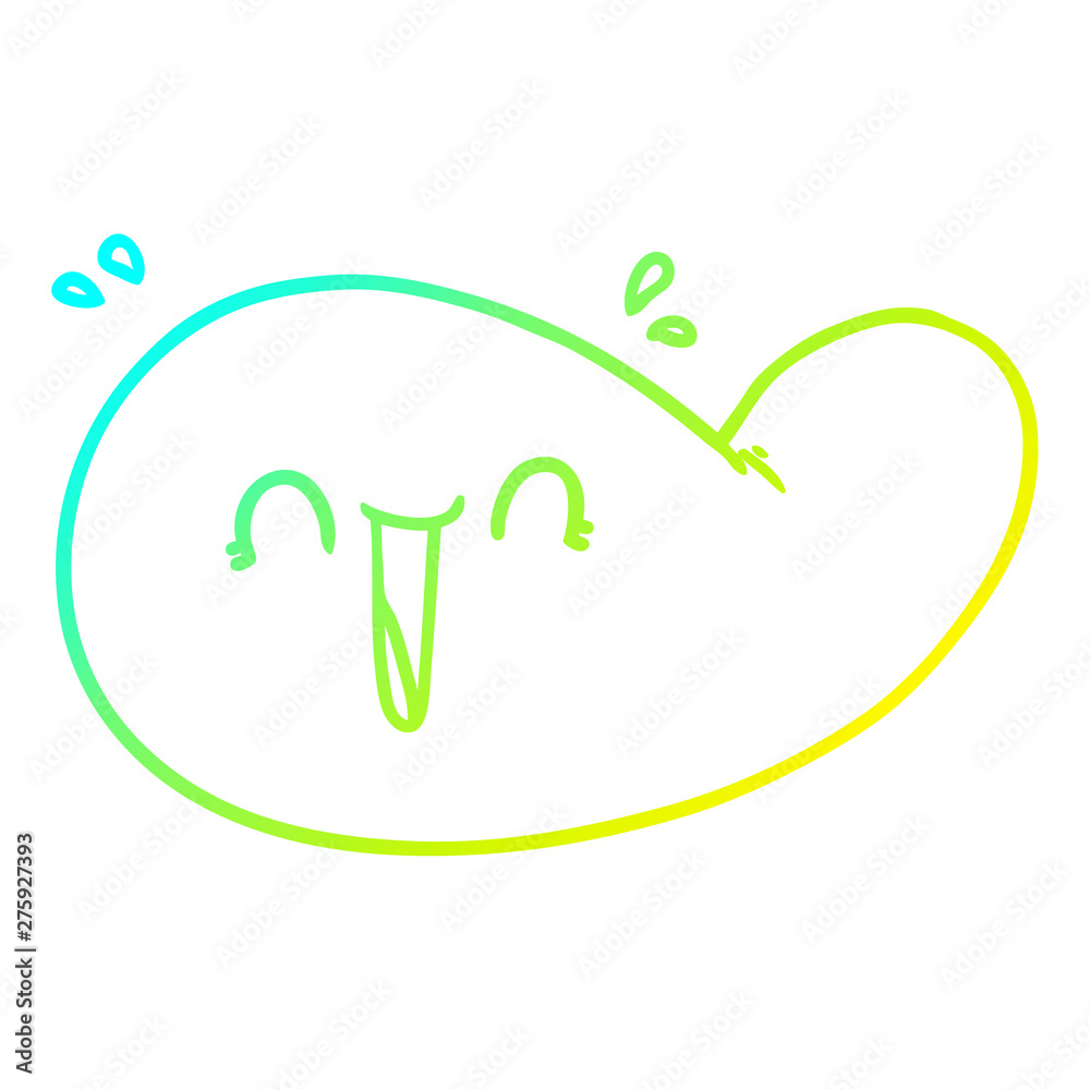 Fototapeta premium cold gradient line drawing cartoon gall bladder