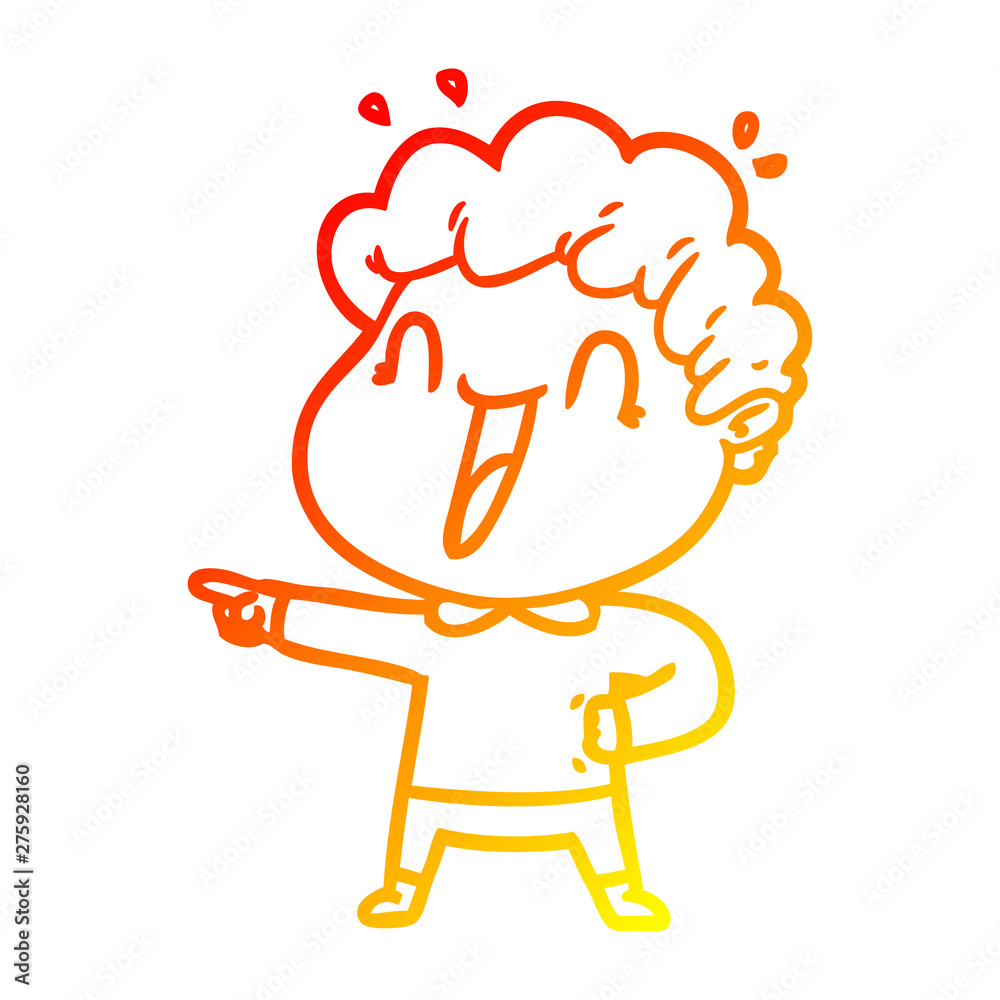 warm gradient line drawing cartoon happy man warm gradient line drawing cartoon happy man