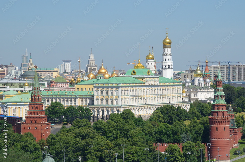 View of the Moscow Kremlin on a Sunny summer day, Russia