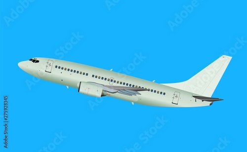 Commercial passenger airplane in flight.