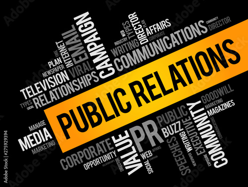 Public Relations word cloud collage, business concept background