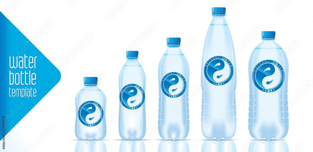 Water bottle template and ready label design Water bottle template and ready label design