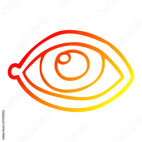 warm gradient line drawing cartoon eye staring