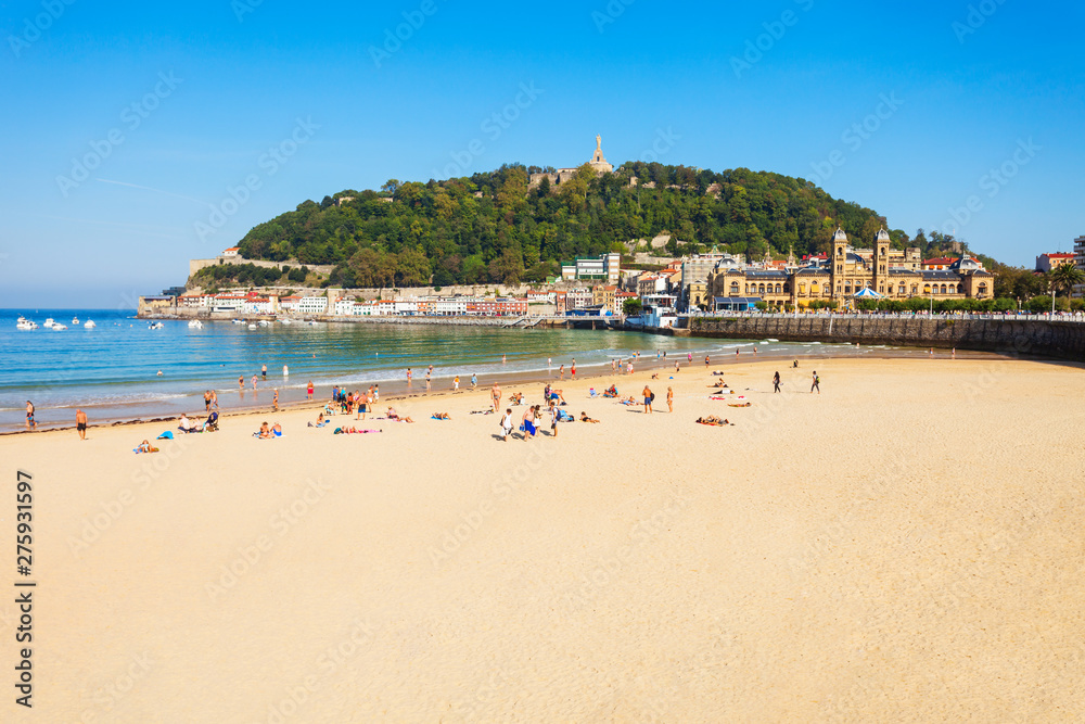 Obraz premium San Sebastian city beach, Spain
