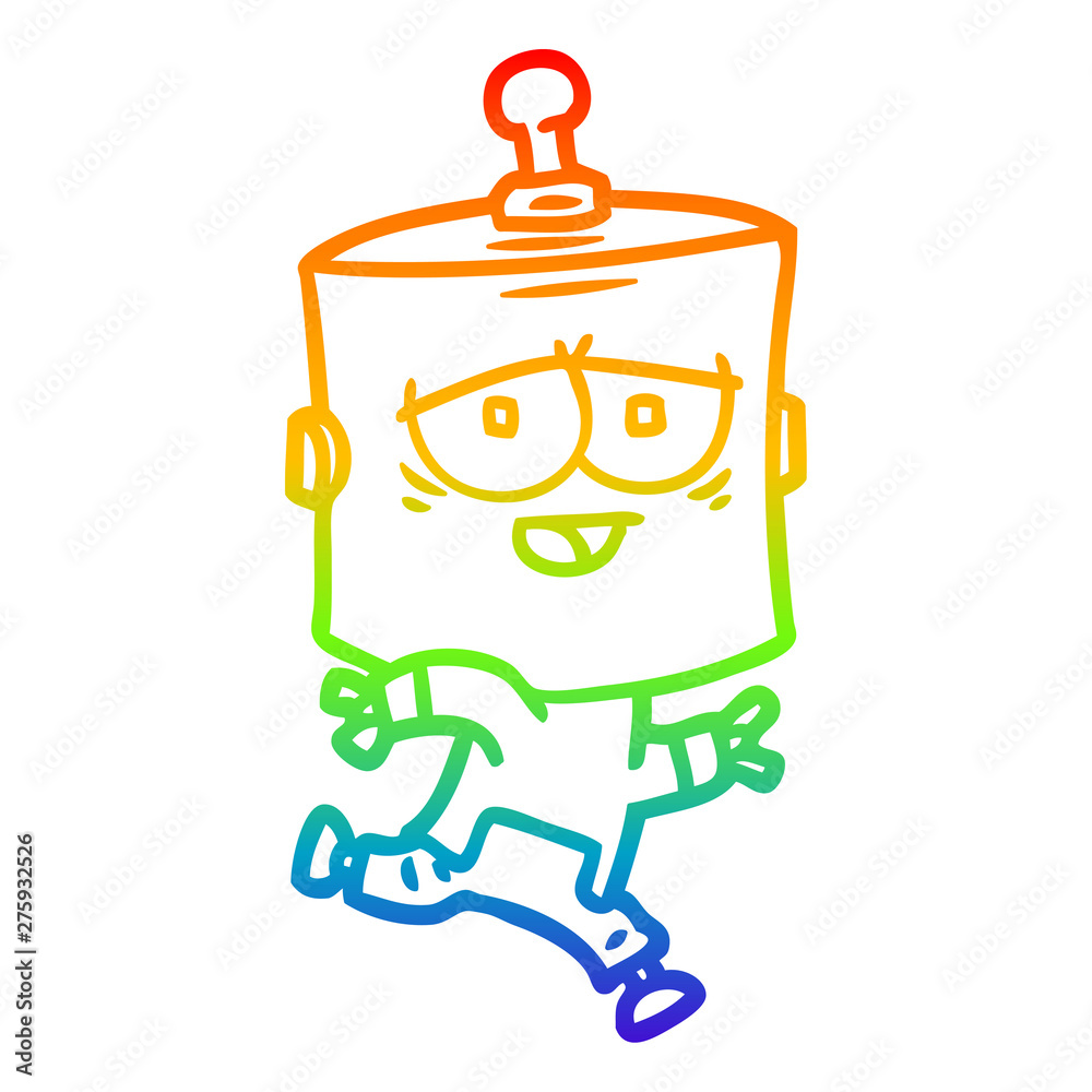 rainbow gradient line drawing cartoon robot rainbow gradient line drawing cartoon robot