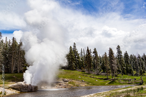 Riverside geyser at eruption, yellowstone National Park, USA