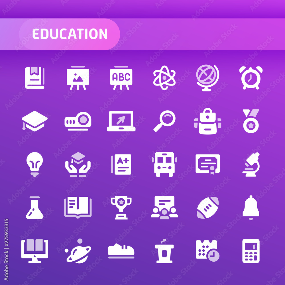 Education Vector Icon Set. Education Vector Icon Set.