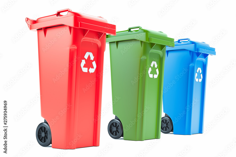 Trash dumpsters isolated on white background. 3d rendering Trash dumpsters isolated on white background. 3d rendering