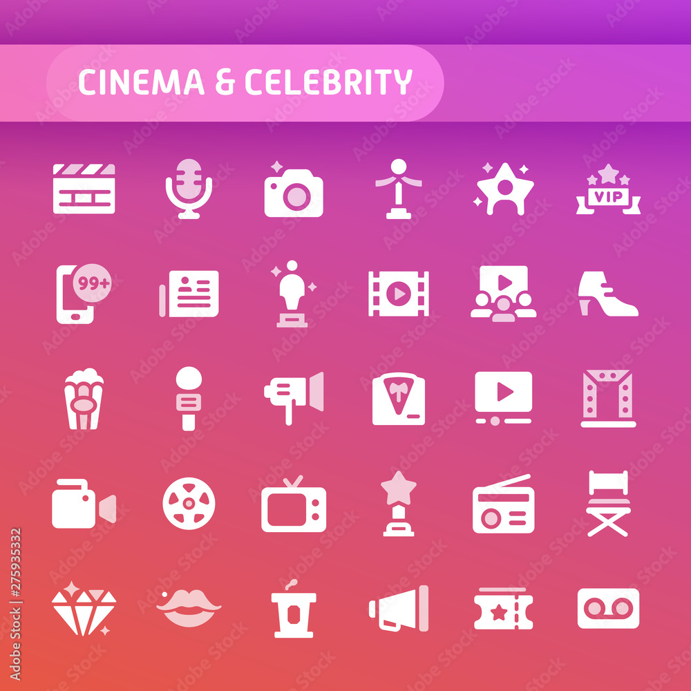 Cinema & Celebrity Vector Icon Set. Cinema & Celebrity Vector Icon Set.