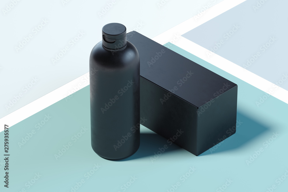 Bottle for gel, lotion. Beauty product package, blank template. 3d rendering. Bottle for gel, lotion. Beauty product package, blank template. 3d rendering.