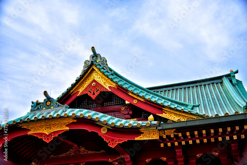 CHIYODA-KU, TOKYO / Japan - Apr.11, 2019 : Hall of worship in Kanda Shrine.