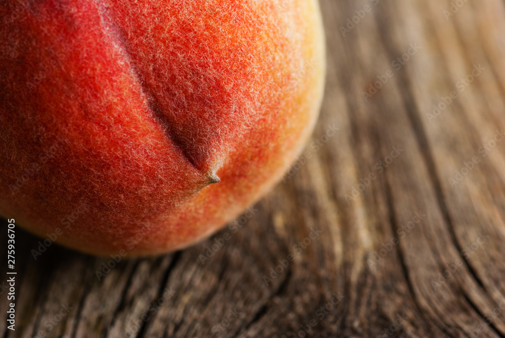 peach fruit on old weathered wooden table background peach fruit on old weathered wooden table background