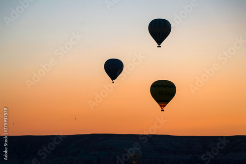 Cappadocia / Turkey, June 8, 2019, Urgup, Goreme, Nevsehir, balloons landscape
