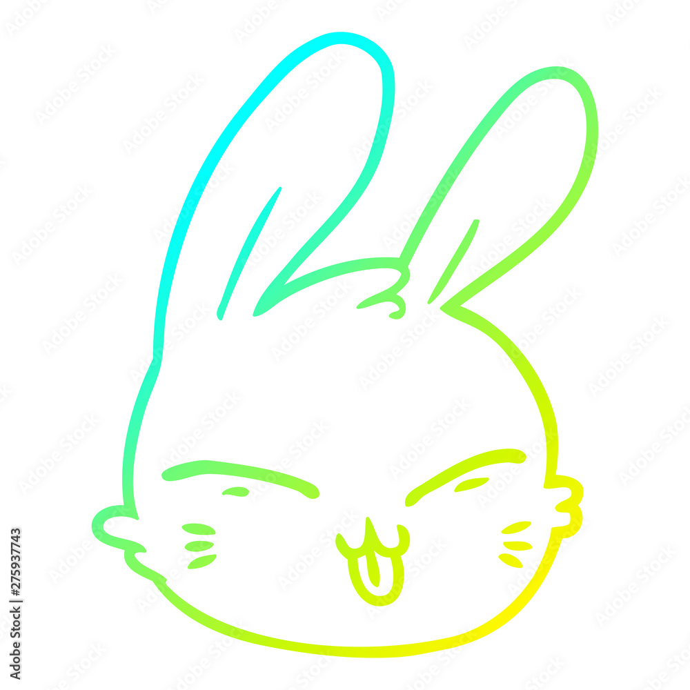 cold gradient line drawing cartoon rabbit face cold gradient line drawing cartoon rabbit face