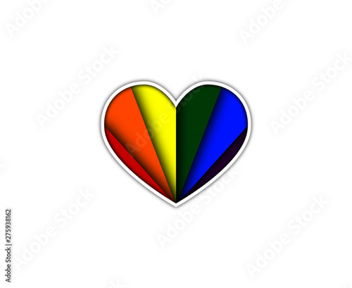 Free Download Pride heart with LGBT flag from bottom center - GFXLoad