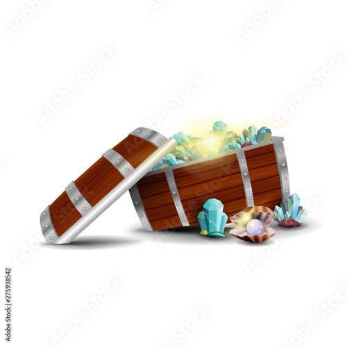 Treasure chest isolated on white background for your creativity